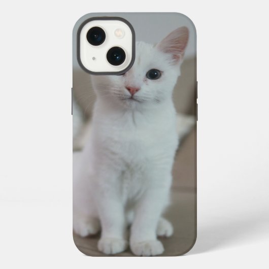 白猫 | Zazzle_Growshop。 iPhoneケース (裏面)