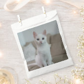 白猫 | Zazzle_Growstore フェイバーバッグ (クリップ留めされた状態)
