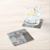 白猫 | Zazzle_Growstore ペーパーコースター (インサイチュ)
