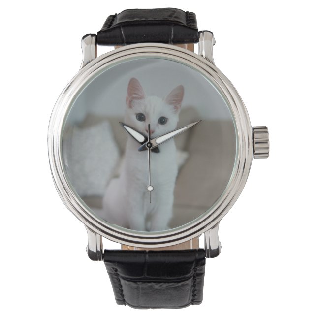 白猫 | Zazzle_Growstore 腕時計 (正面)