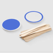 白王室の縁付き青いファン – カスタム ハンドファン (組立なし)