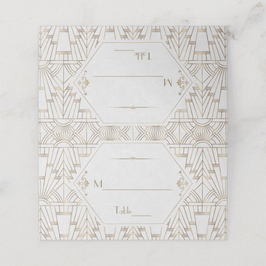 白王室の金ゴールド素晴らしギャツビー結婚ズ プレイスカード (外部開封)