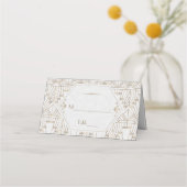 白王室の金ゴールド素晴らしギャツビー結婚ズ プレイスカード (正面)