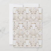 白王室の金ゴールド素晴らしギャツビー 招待状 (裏面)