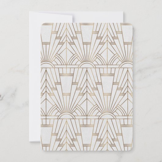 白王室の金ゴールド素晴らしギャツビー 招待状 (裏面)