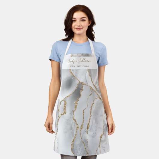 白瑪瑙美しいプロフェッショナルエプロン エプロン (着用した状態)