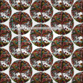 白生命の樹 ファブリック (タイル)