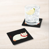 白生姜日本の猫 スクエアペーパーコースター (インサイチュ)