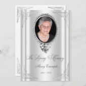 白番エレガント服喪章 招待状 (正面/裏面)