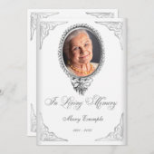 白番エレガント服喪章 招待状 (正面/裏面)