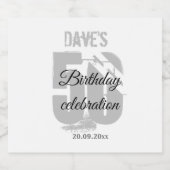 白番50歳の誕生日パーティパーソナライズされたー スパークリングワインラベル (シングルラベル)