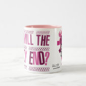 白痴はいつ終わりますか。 泡立ったマグ ツートーンマグカップ (中央)