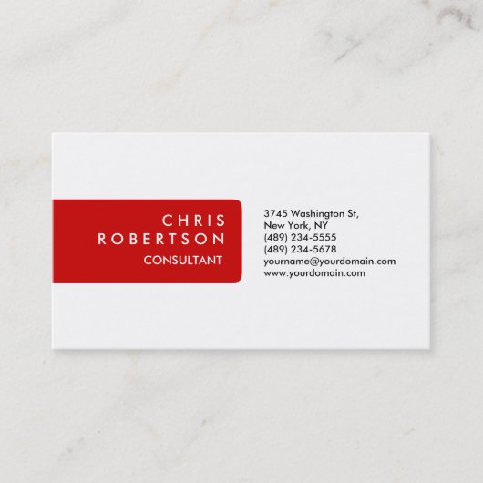 白白モダンの魅力的な名刺 名刺 (正面)