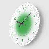 白白熱［赤熱］光を放つの緑 ラージ壁時計 (傾斜)