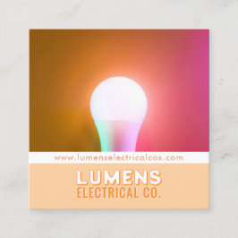 白白熱［赤熱］光を放つ球電灯 スクエア名刺