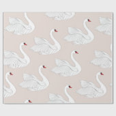 白白白鳥の継ぎ目のない模様。ホワイトバードオルナ ラッピングペーパー (フラット)