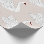 白白白鳥の継ぎ目のない模様。ホワイトバードオルナ ラッピングペーパー (角)