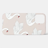 白白白鳥の継ぎ目のない模様。ホワイトバードオルナ Case-Mate iPhoneケース (裏面 (横))