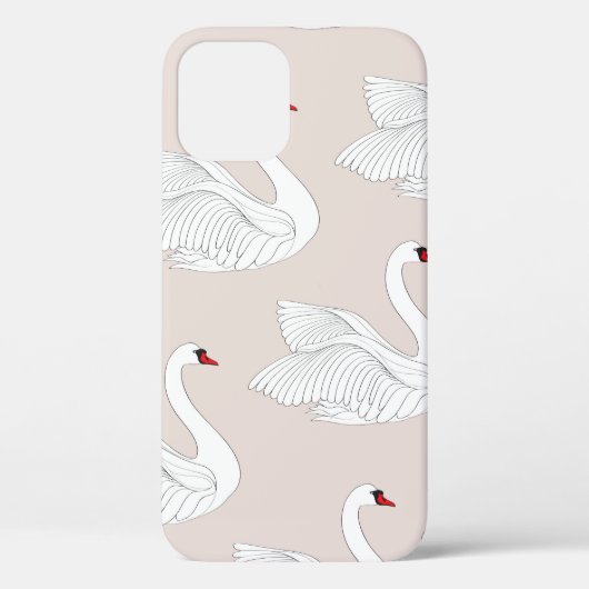 白白白鳥の継ぎ目のない模様。ホワイトバードオルナ Case-Mate iPhoneケース (裏面)