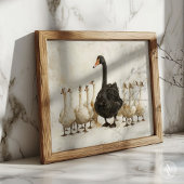 白白鳥の白鳥の白鳥の養殖動物アート ポスター