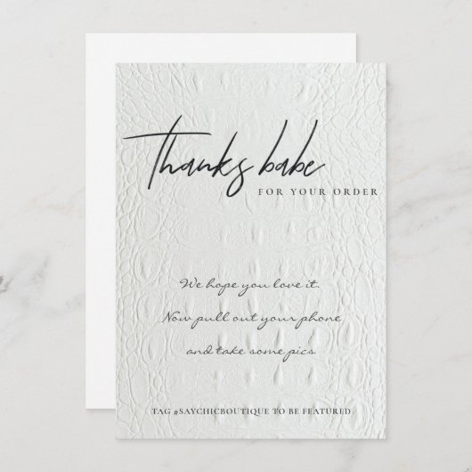 白皮フェイク業企業のロゴ サンキューカード (正面/裏面)