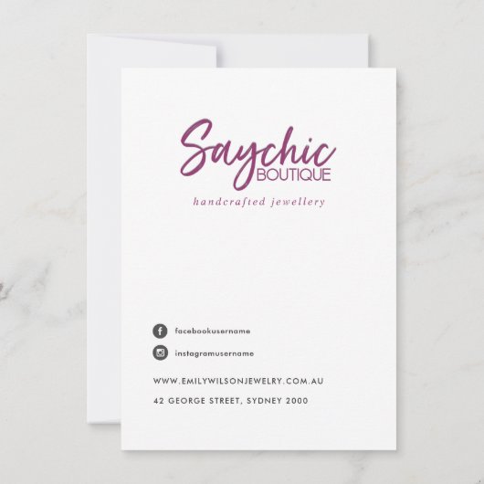 白皮フェイク業企業のロゴ サンキューカード (裏面)