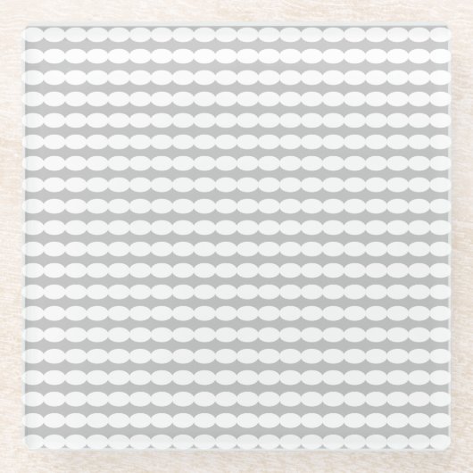 白真珠模様灰色のデコスタイリッシューギフト ガラスコースター (正面)