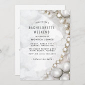 白真珠独身最後の週末パーティー招待状 招待状 (正面/裏面)