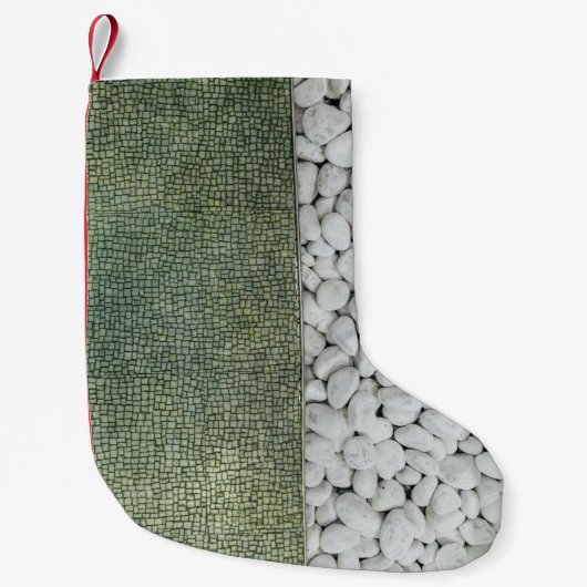 白石の小石の丁合い スモールクリスマスストッキング (正面)