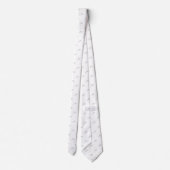 白石板グレー文字パターンモノグラム ネクタイ (裏面)