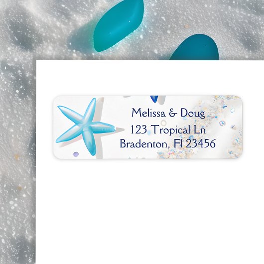 白砂と青ヒトデ ラベル