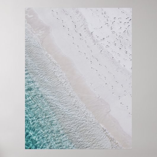 白砂の海岸と緑の空中撮影 ポスター (正面)