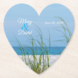 白砂の紙の海の結婚麦の線 ペーパーコースター