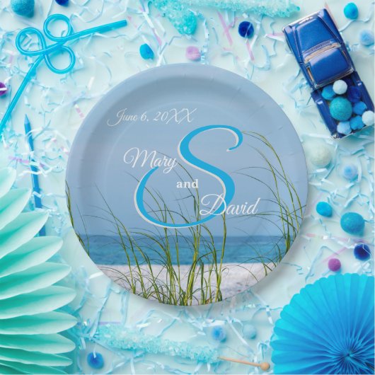 白砂の紙プレートの海の結婚麦の線 ペーパープレート (パーティー)