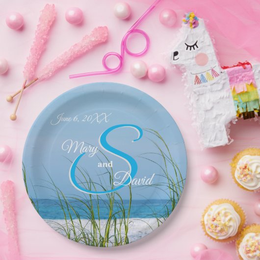 白砂の紙プレートの海の結婚麦の線 ペーパープレート (パーティー)