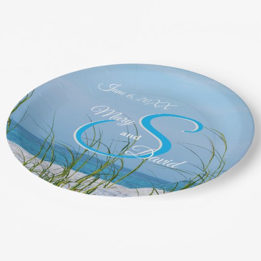 白砂の紙プレートの海の結婚麦の線 ペーパープレート (アングル)