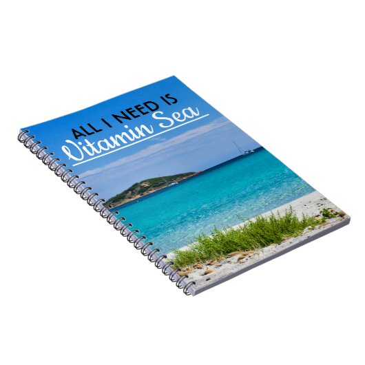 白砂ビーチとターコイズ水ビタミン海 ノートブック (右側)