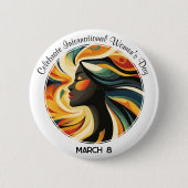 白祝アールデコ国際的女子デー 缶バッジ (正面)