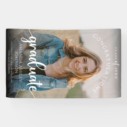 白祝賀院写真卒業 横断幕 (横)