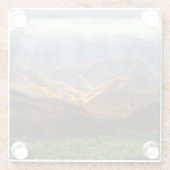 白神山地に照らす太陽 ガラスコースター (裏面)