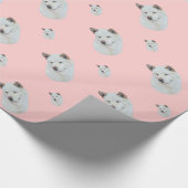 白秋田リアル犬ポートレートアート ラッピングペーパー (角)