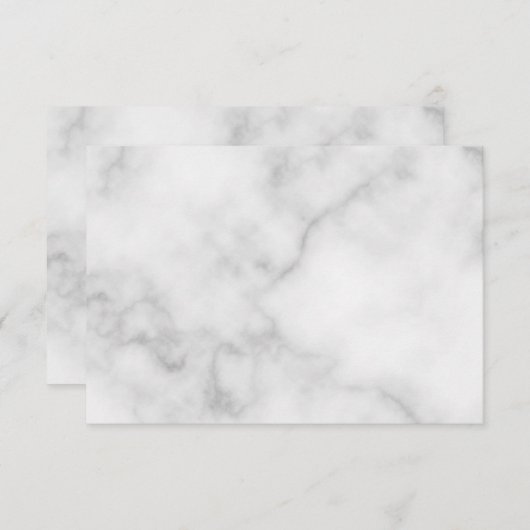 白空白の大理石結婚の アドバイスカード (正面/裏面)