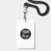 白空白のDIYテンプレートロゴはこちら従業員 バッジ (正面(ネックストラップ付))