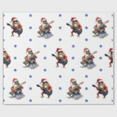 白笑わされる上のカエルのロックバンドクリスマス ラッピングペーパー (フラット)