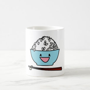 白米の箸のキャブレターの幸せなボール コーヒーマグカップ
