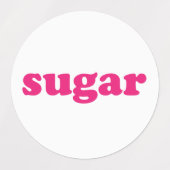 白糖ホットピンクモダンタイポグラフィ食品 ラベル (デザイン2)