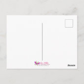 白紋玉虹色ティール(緑がかった色)羽ファンタジー鳥 ポストカード (裏面)