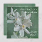 白紙のナルキッセスのブライダルシャワーの招待 招待状 (正面/裏面)