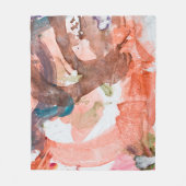 白紙の上にインクの汚れ,アクリル,アート, フリースブランケット (正面)