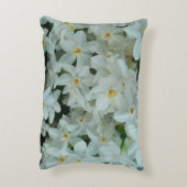 白紙水仙の繊細な白い花 アクセントクッション (裏面(縦))